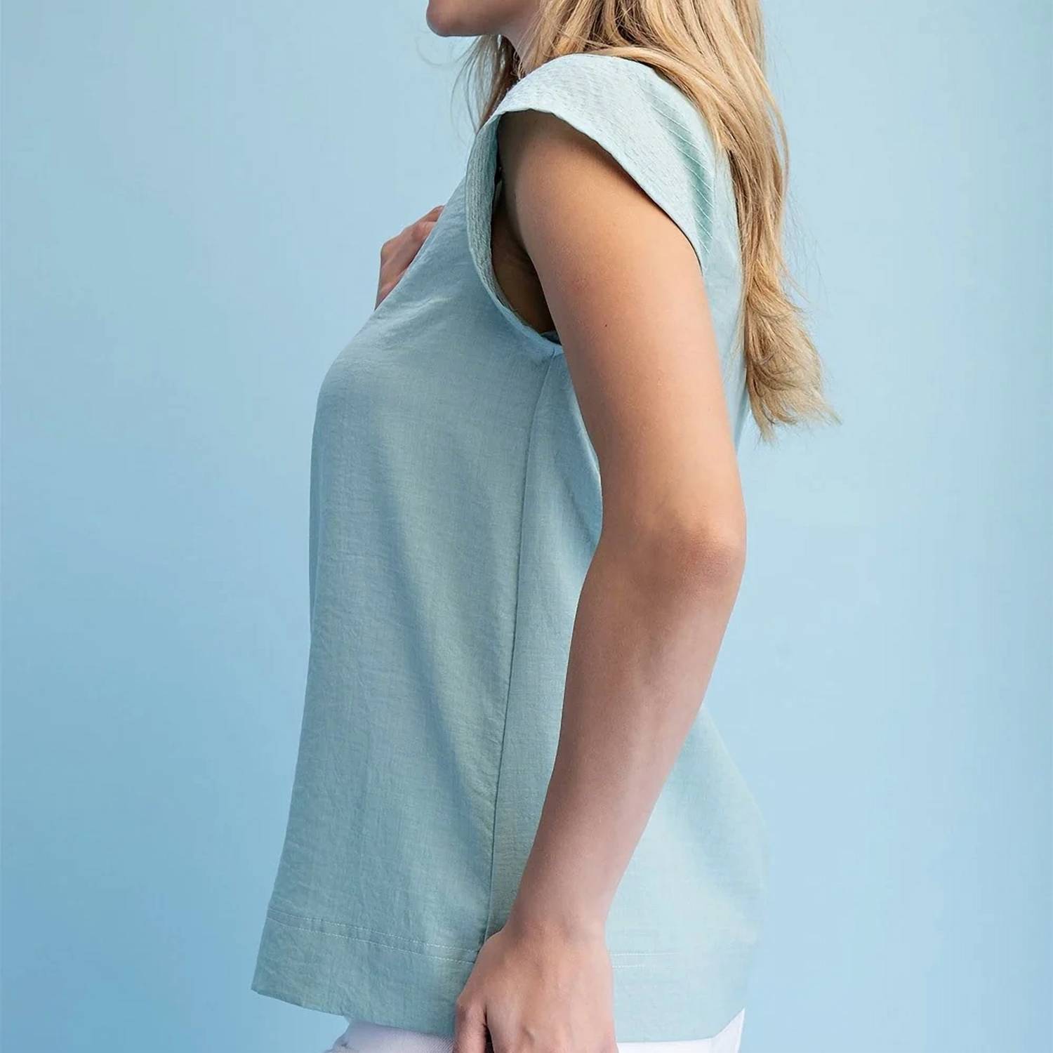 Gigio - Trapunto Stitched V Neck Blouse