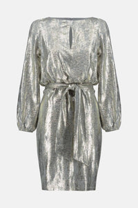 Joseph Ribkoff - Metallic Belted Wrap Dress
