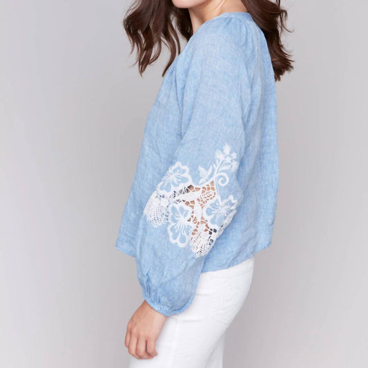 Charlie B - Embroidered Raglan Blouse
