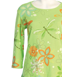 Jess & Jane - Women's Good Times Printed Cotton Top - Plus