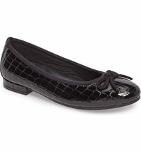 David Tate Women's Glow Ballet Flat in black croco - women's flats