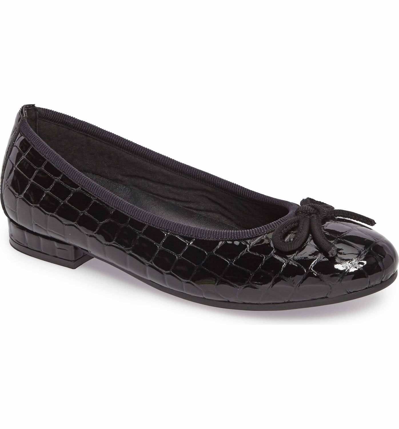 David Tate Women's Glow Ballet Flat in black croco - women's flats