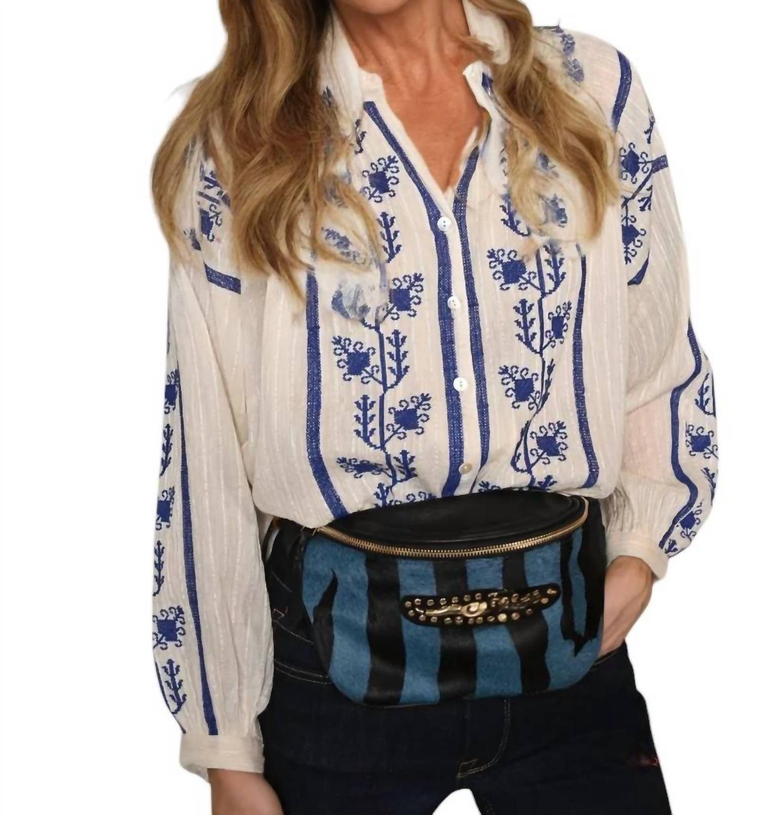 Piti Cuiti - Maddi Embroidered Boho Blouse