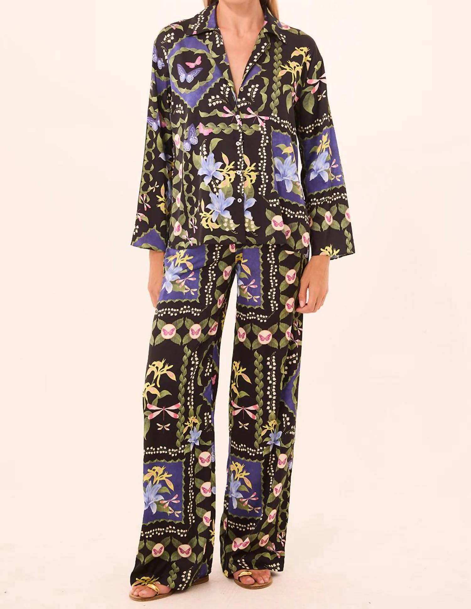 Misa Los Angeles Isme Blouse in butterfly - women's blouse