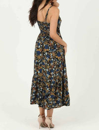 Angie - V Neck Lace Trim Maxi Dress