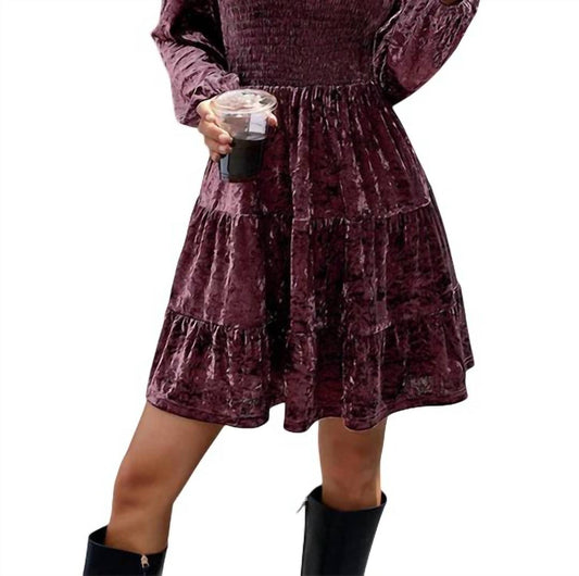 Miss Sparkling - Lexie Smocked Velvet Dress