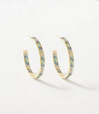 Native Gem - Women's Crystal Inlay Hoop Earrings