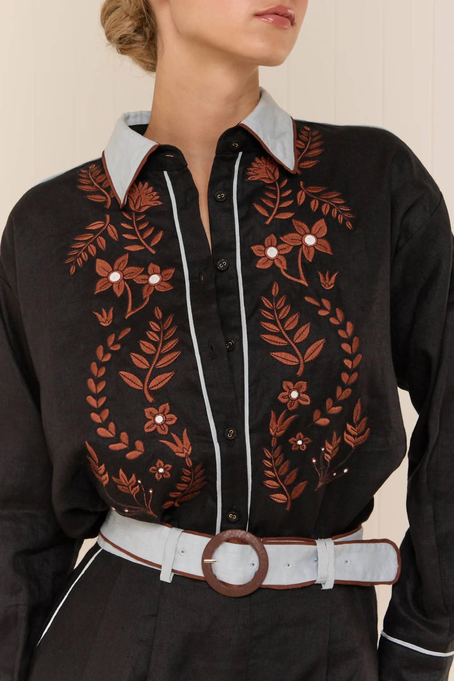 Palm Noosa - Rosewood Button-down Shirt