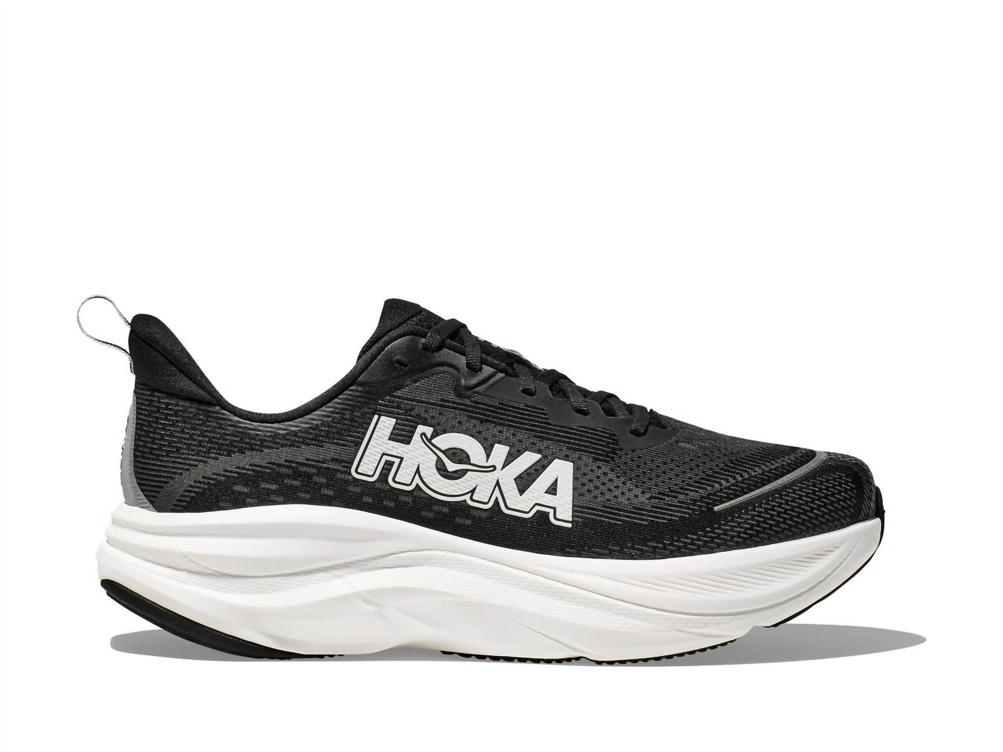 Hoka Men's Skyflow Shoe in black white - men's shoe