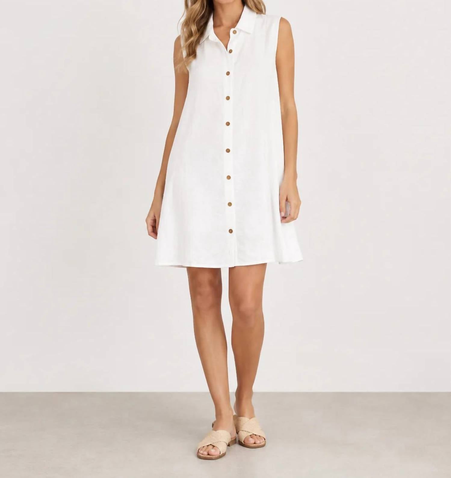 Elan - Linen Button-front Dress