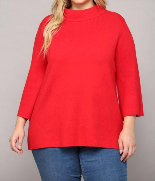 Fate - Cherry Life Curvy Mock Neck Sweater