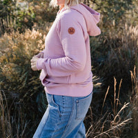 Michelle Mae Amelia Pullover Hoodie in pink - women's top - detail view