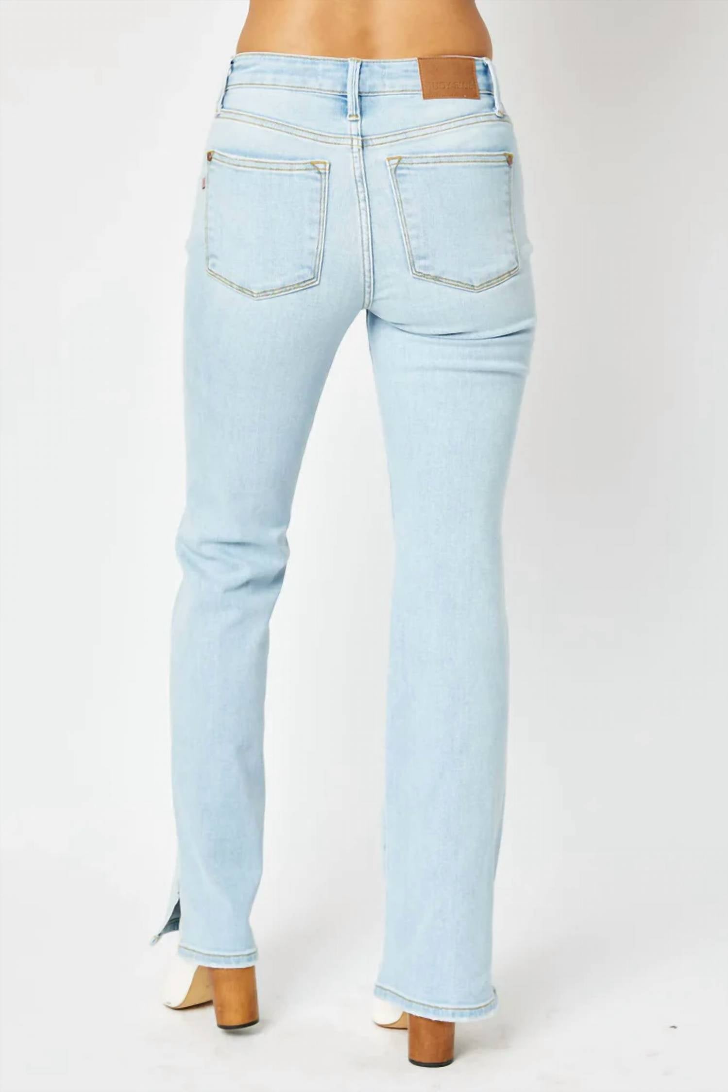 Judy Blue - Mid Rise Slit Hem Bootcut Jeans