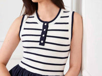 Karen Kane - Stripe Mixed Media Dress