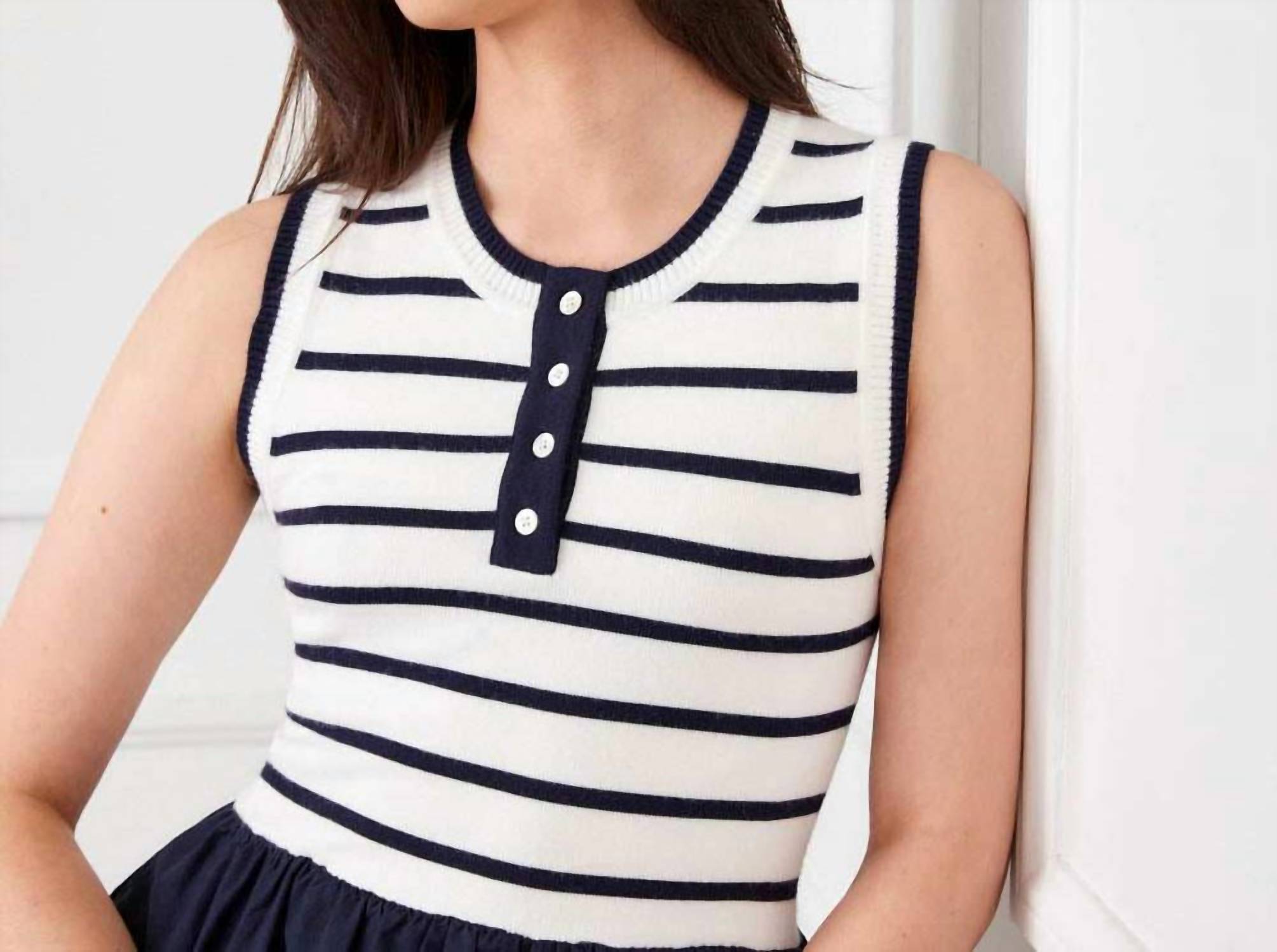 Karen Kane - Stripe Mixed Media Dress