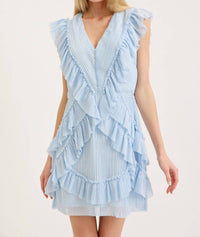 Lena - V-neck Ruffle Mini Dress