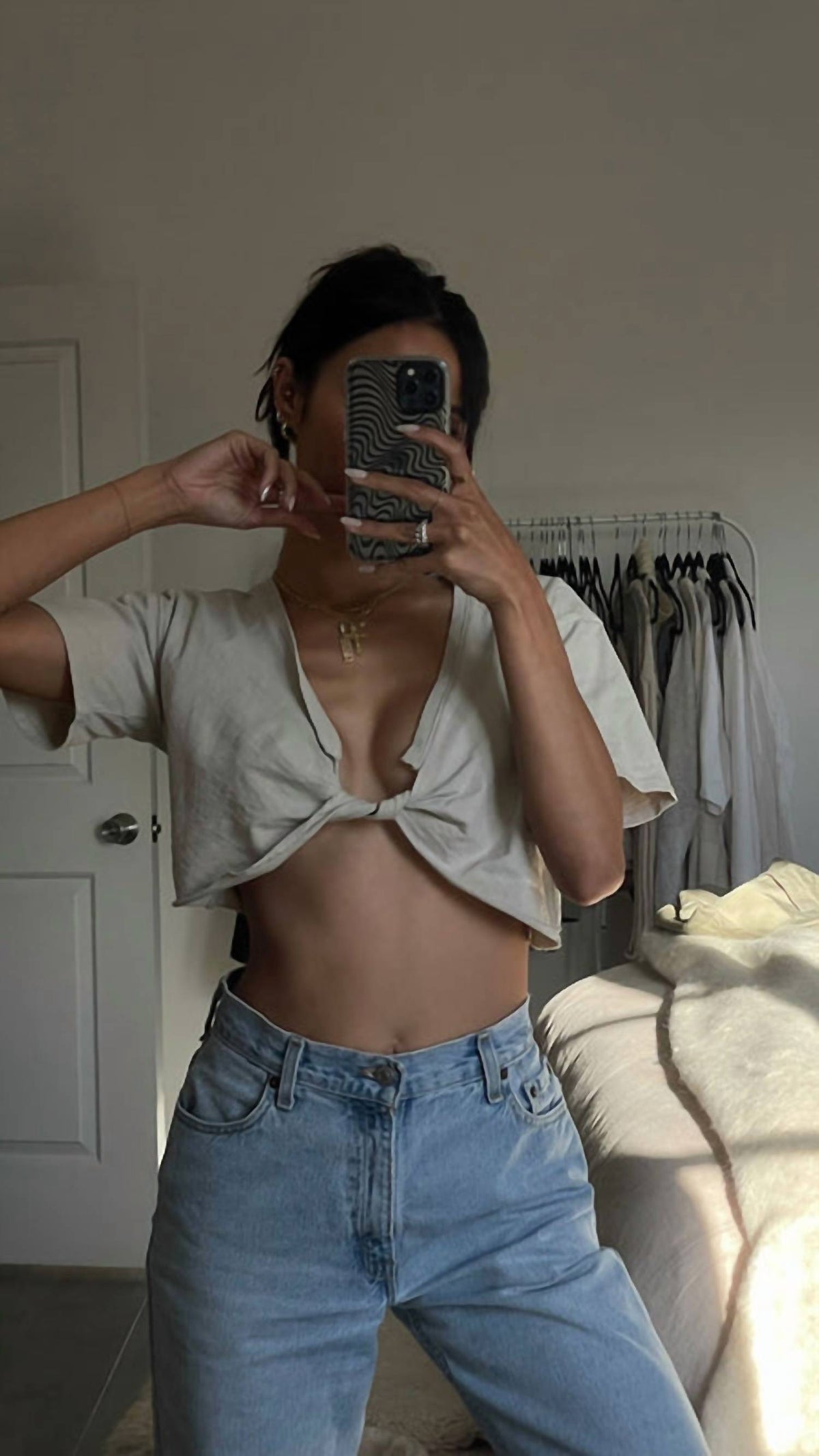 Aligrace - Allysa Tilted Split Jeans