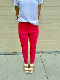 Krazy Larry - Pull-on Solid Watermelon Ankle Pants