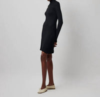 Atm - Modal Rib Long Sleeve Mock Neck Dress