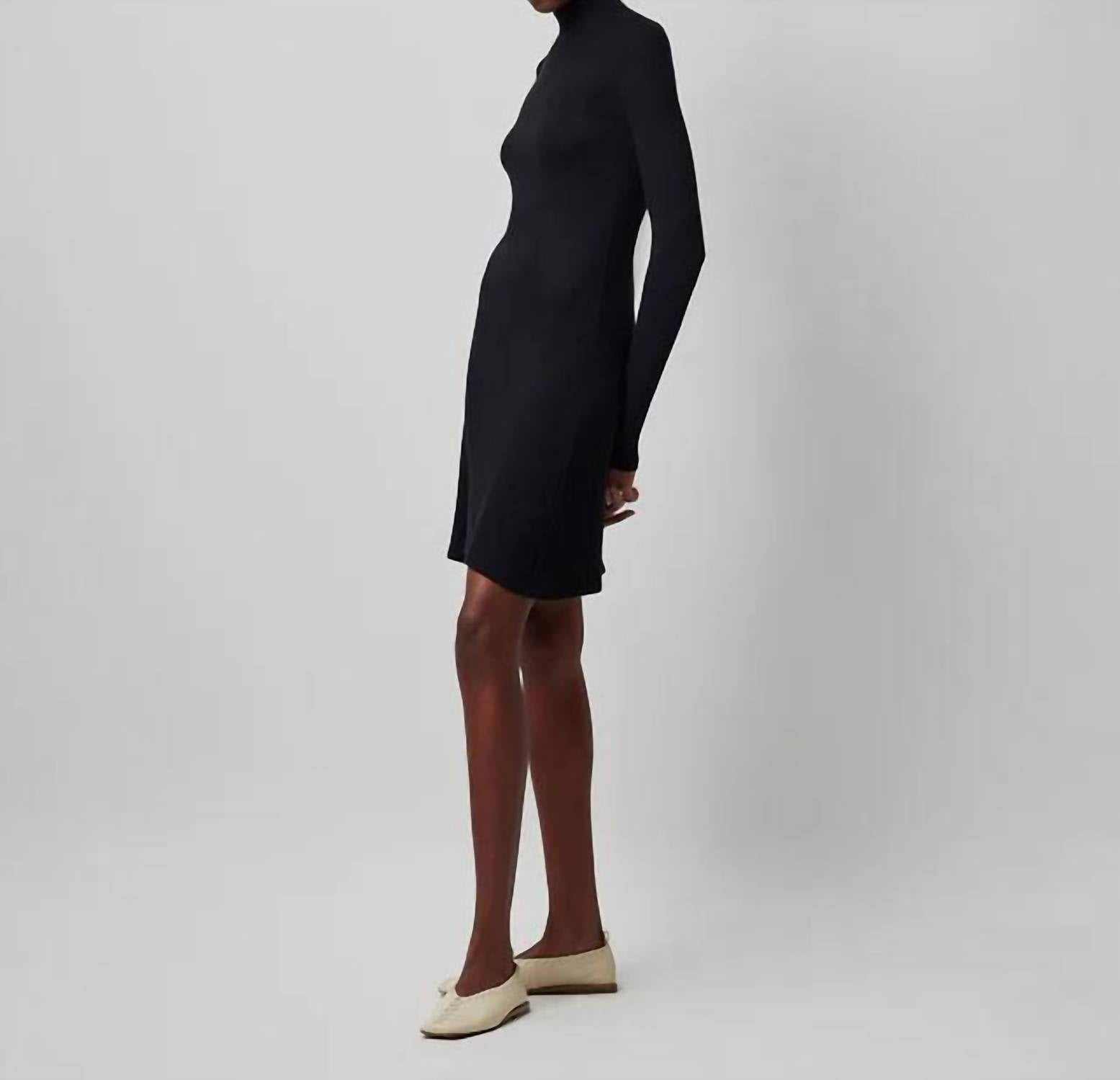 Atm - Modal Rib Long Sleeve Mock Neck Dress