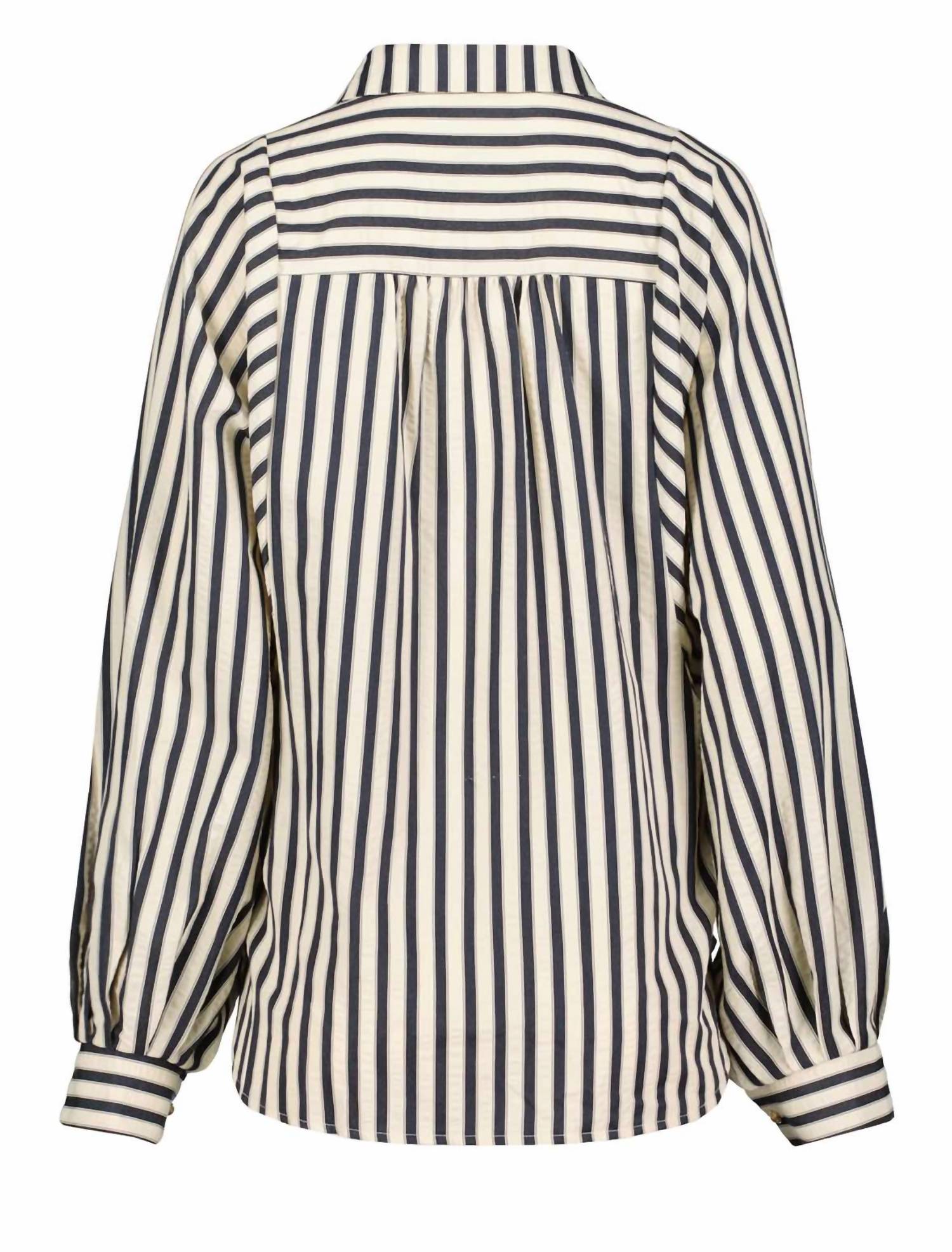 bishop + young Aly Dolman Sleeve Striped Top in navy stripe - women's shirt - view 4