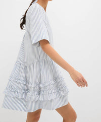 Ganni - Stripe Cotton Mini Dress