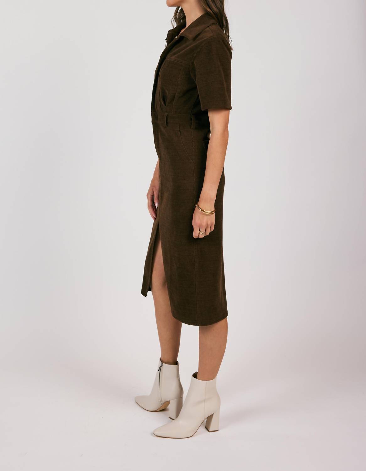 Sage The Label - Paradox Corduroy Shirt Midi Dress