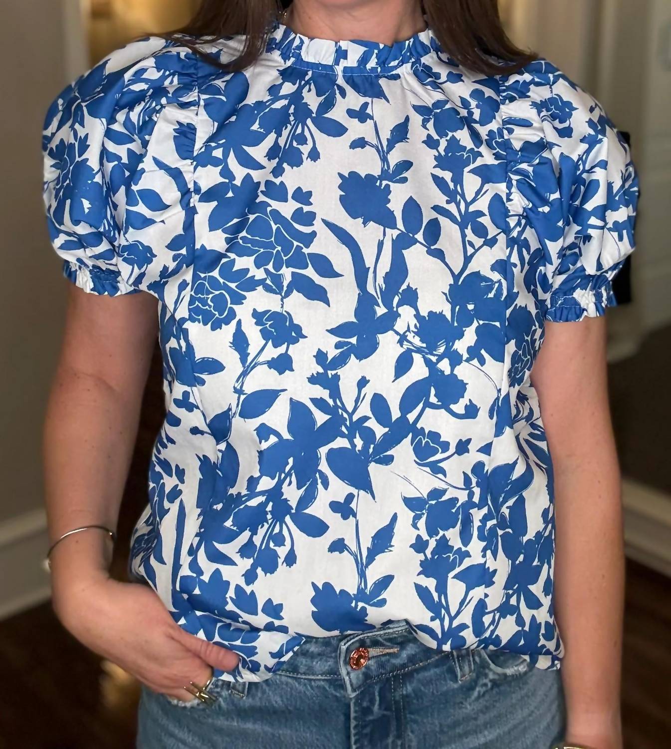 Thml - Flower Puff Sleeve Top