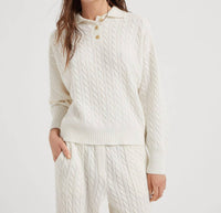 Brunello Cucinelli - Cashmere Cable Knit Polo-style Sweater With Monili