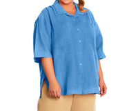 On The Plus Side - Short Sleeve Ameli Basketweave Shirt - Plus