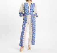 Miss June Paris Women's Tais Pants in blue - women's pants
