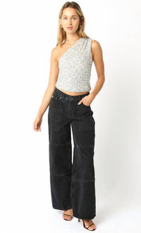 Olivaceous - Mia One Shoulder Sequin