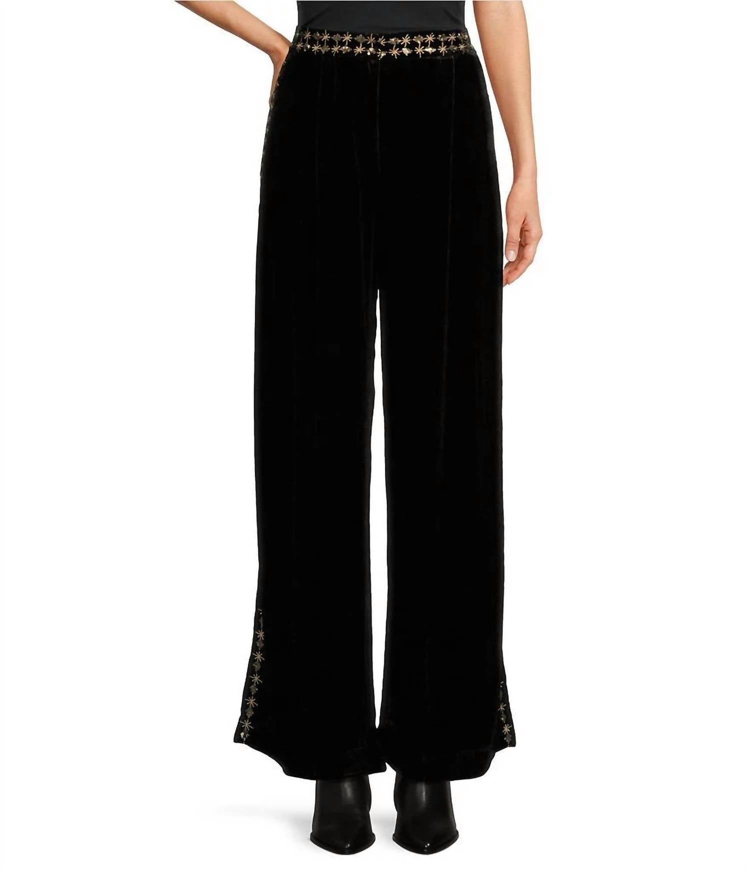 Johnny Was Wide Leg Velvet Pant in miaora - women's pants