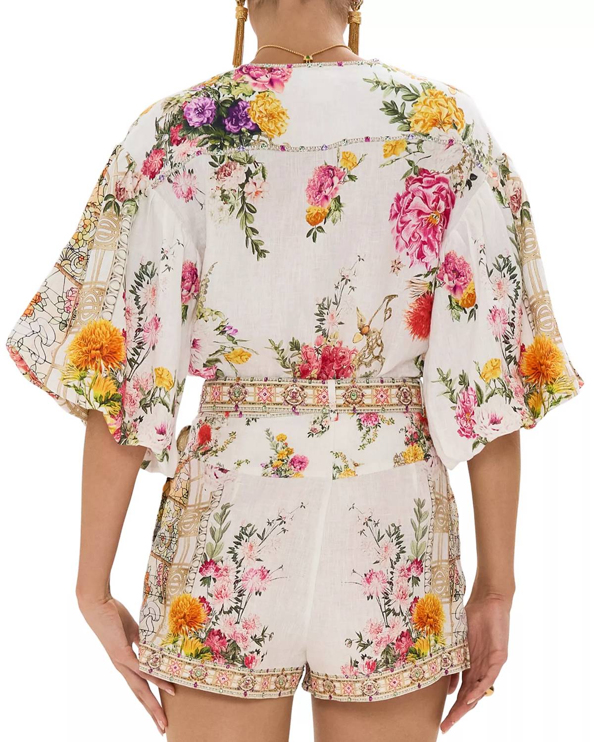 Camilla - Tie Front Puff Sleeve Top