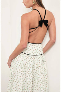 Maude Club - Backless Halter Dress With Bow