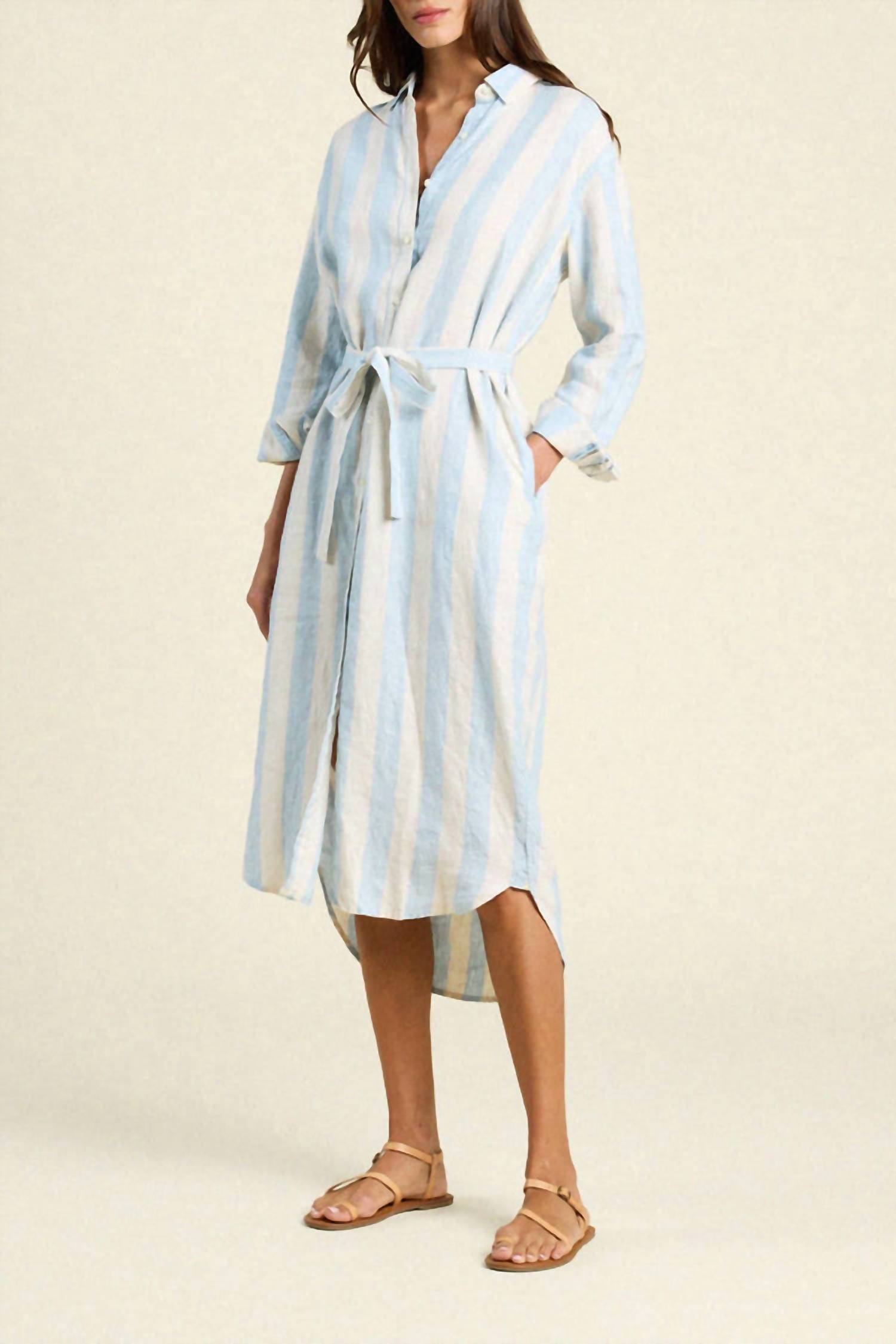 TROVATA Catalina Dress in seaside stripe - women's dress