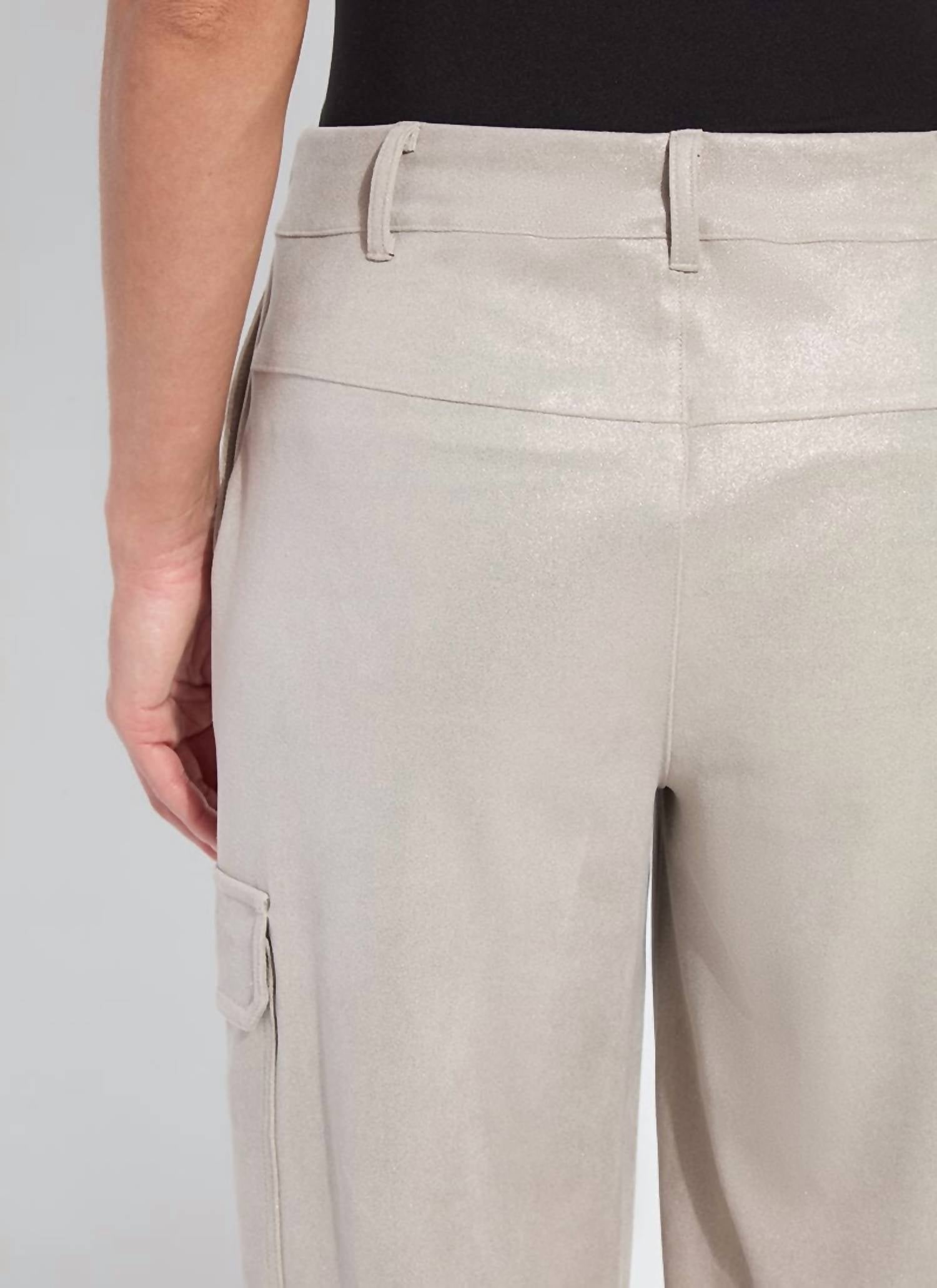 Lysse - Callie Patent Foil Vegan Suede Cargo Pant