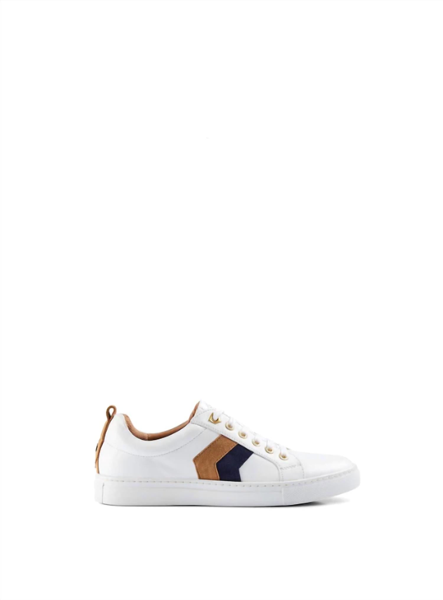 Fairfax & Favor Women Alexandra Trainer Shoes in tan navy - women's sneaker