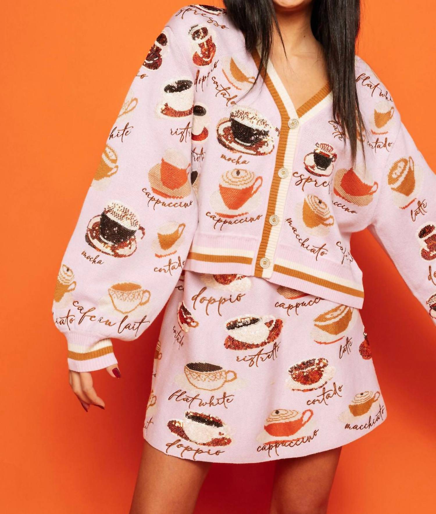 Queen Of Sparkles - Types Of Coffee Cardigan