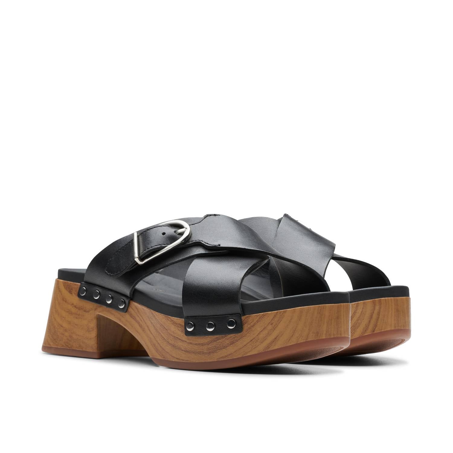 Clarks Women's Sivanne Walk Sandals in black leather - women's sandal - view 4