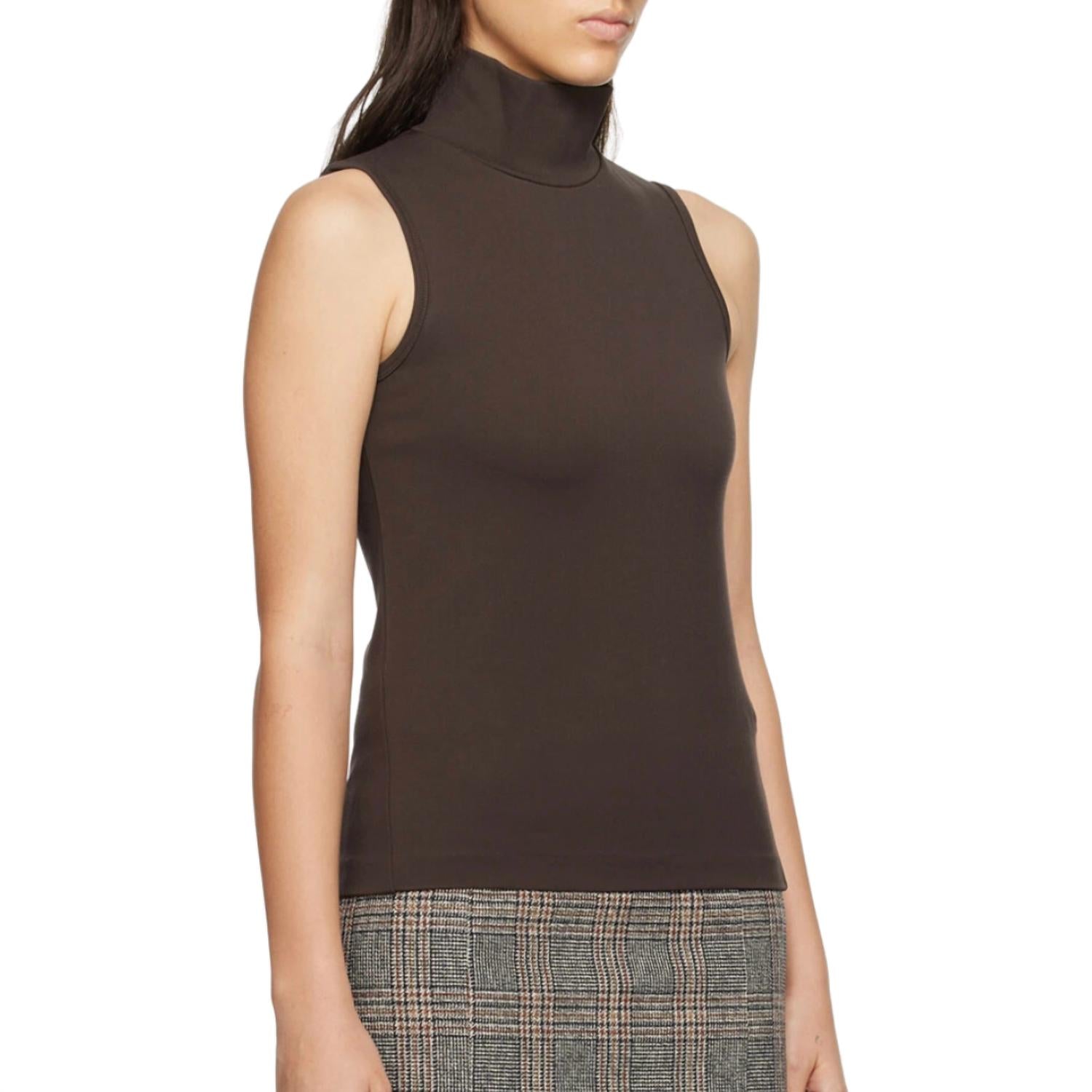 Rag & Bone Women's Irina Ponte Turtleneck Tank Top in brown - women's tank top - alternate view