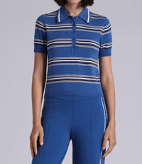 Minnie Rose - Short Sleeve Striped Polo