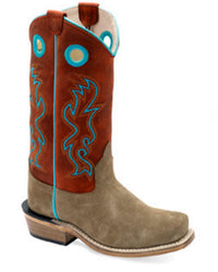Old West - Kids' Suede Cutter Toe Boots