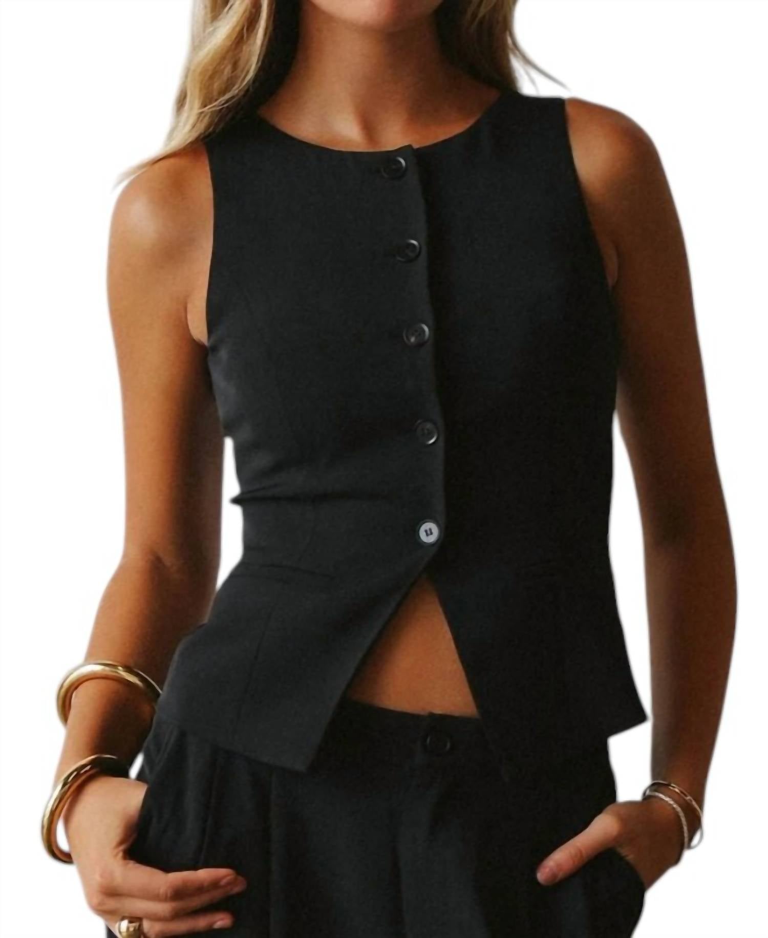 AIROTCIV BY VICTORIA The Avery Vest in black - women's jacket
