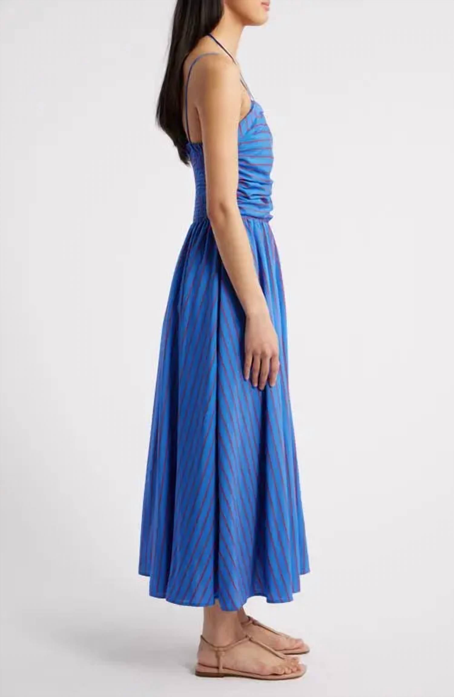 FRNCH Laelia Maxi Halter Dress in bleu electrique - women's dress - alternate view
