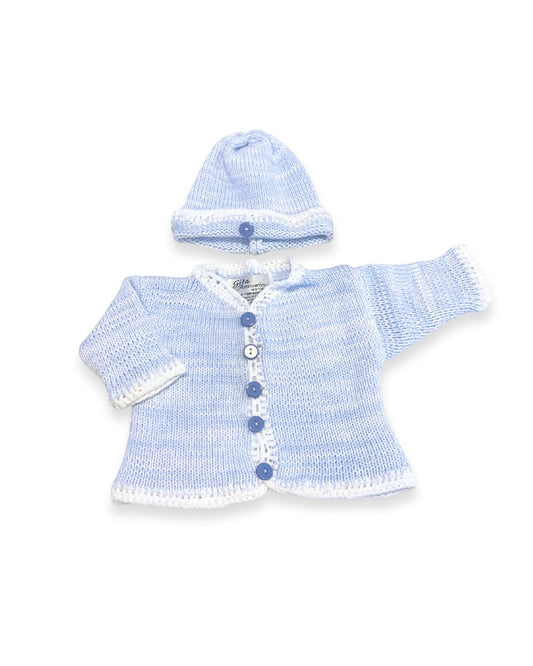 Gita - Boy's 2pc Tweed Cardigan With Hat