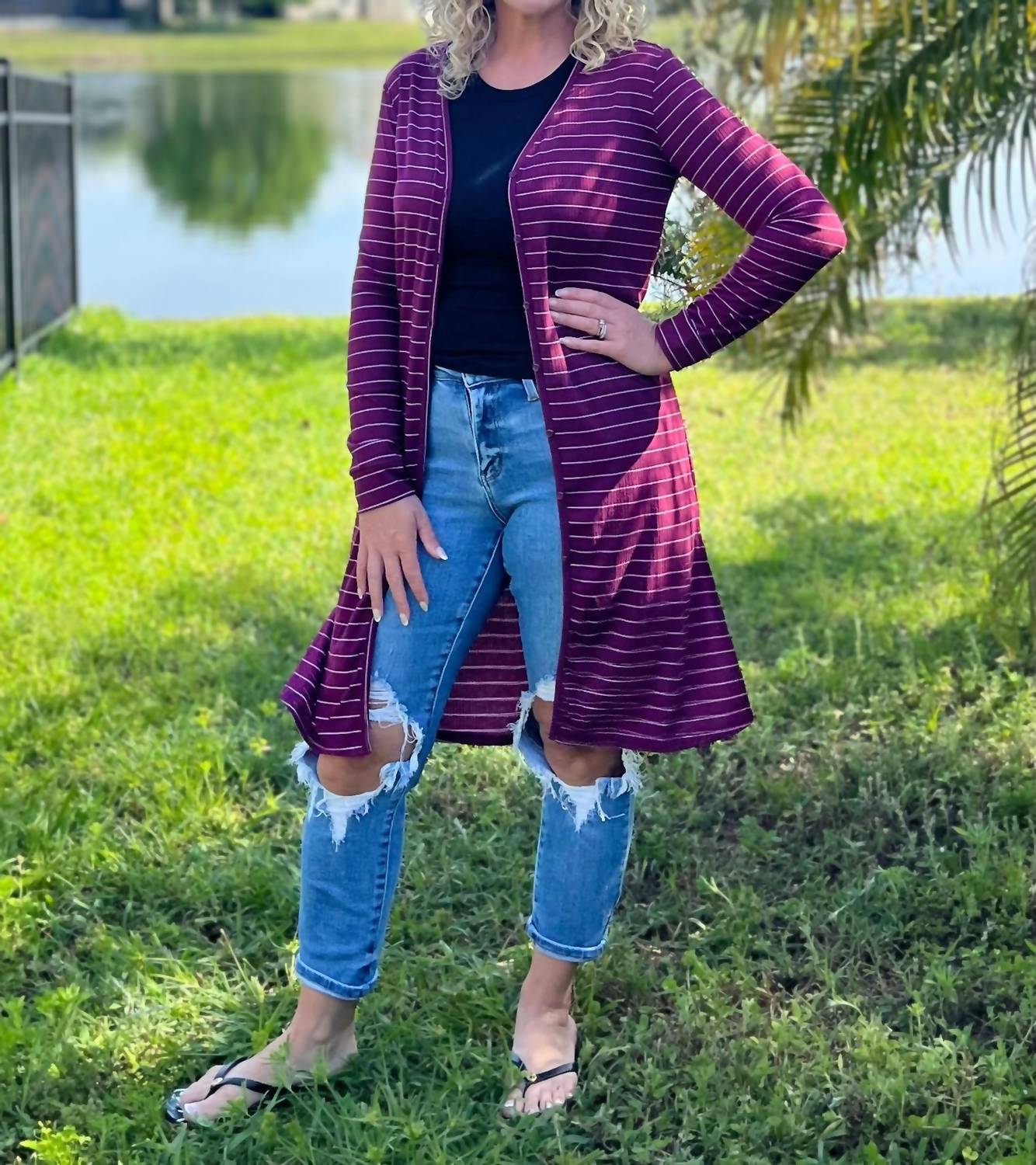 Dm Merchandising - Coastal Stripe Cardigan