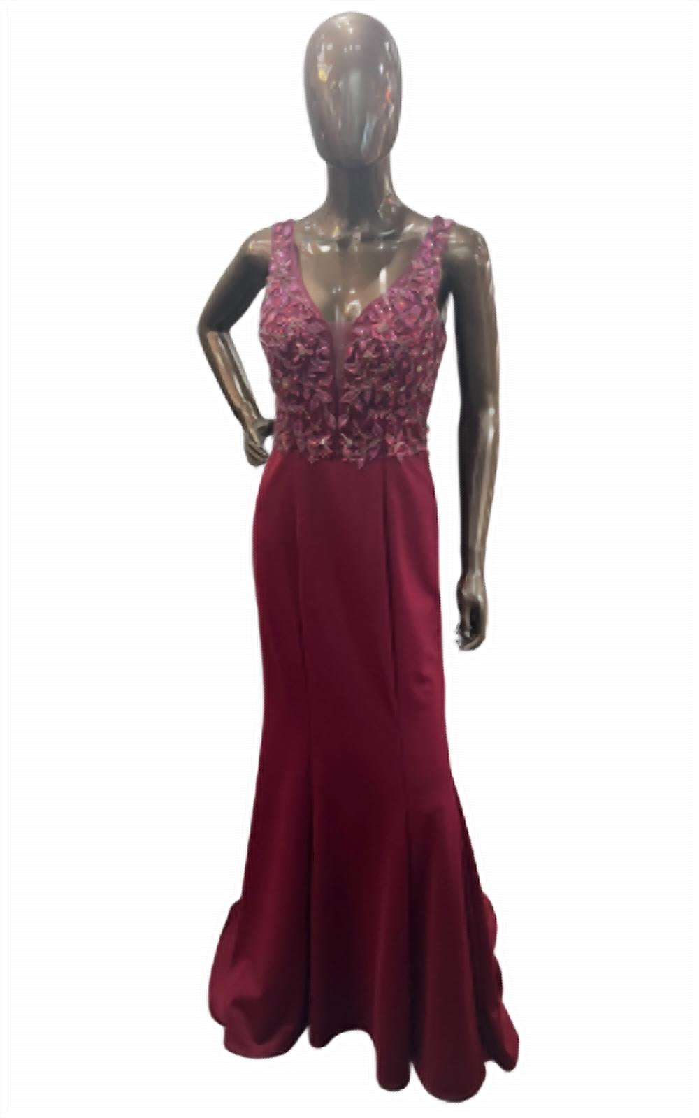 Beaded Mesh Gown