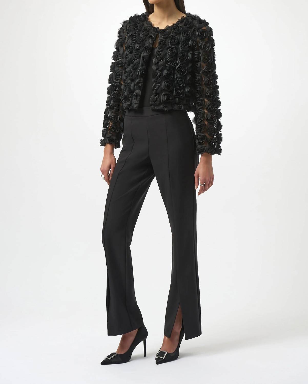 Joseph Ribkoff - Rosette Long Sleeve Bolero Jacket