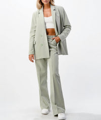 FRONT SEAM WIDE LEG PANTS